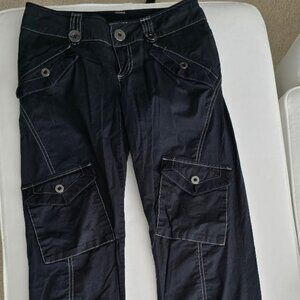 dkny ACTIVE Black Cargo Cotton Jogger Pants Size Juniors 1  EUC